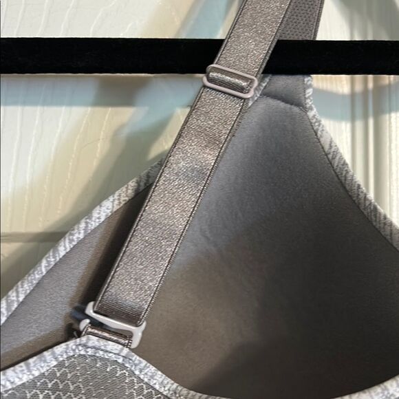 HANES Gray Heather Large Wireless Bra Soft Jersey Mesh Adjustable Lined - Picture 6 of 10